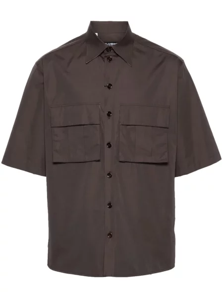 Cămașă Dolce & Gabbana cu broderie maro