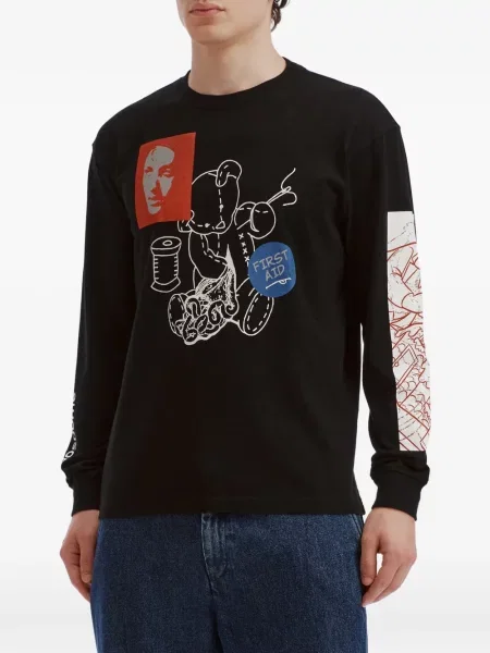 Lung tricou Undercover cu imagine negru