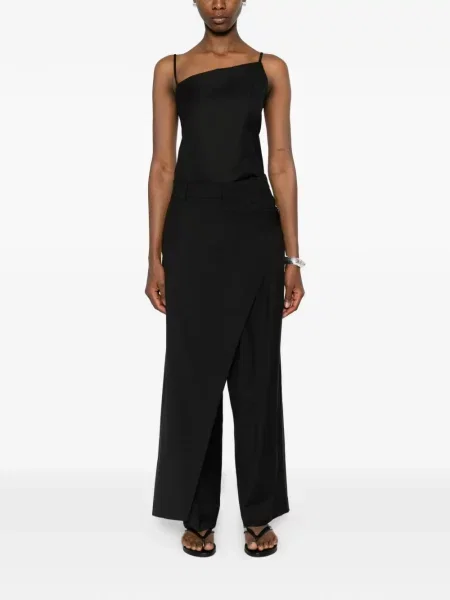 Spodnie La Piscine kopertowe czarne