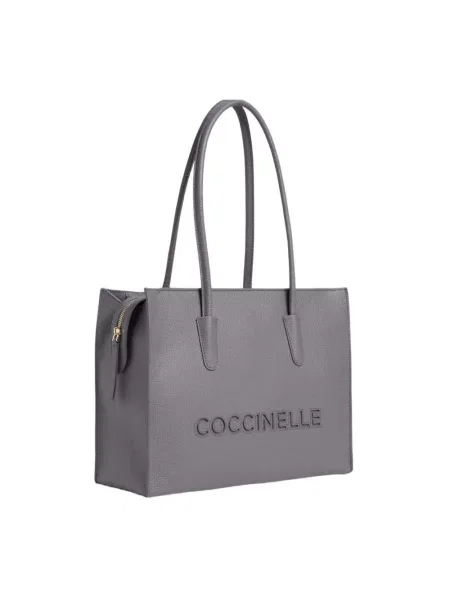 Shopperka Coccinelle skórzana szara