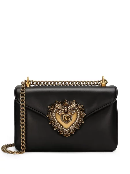 Geanta de piele Dolce & Gabbana Devotion din piele negru