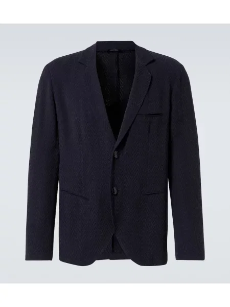 Blazer Giorgio Armani iz žakarda modra
