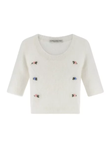 Kardigan Alessandra Rich wełniany biały