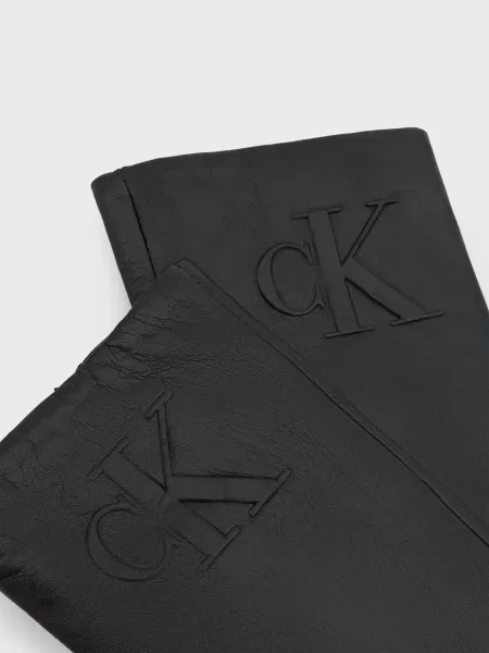 Кожаные перчатки Calvin Klein черные