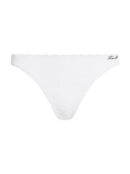 Karl Lagerfeld Slip costum de baie Strukturierte Bikinihose mit Perlen crem