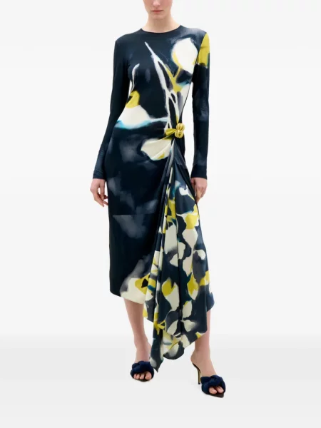 Rochie midi Silvia Tcherassi cu model floral cu imagine albastru