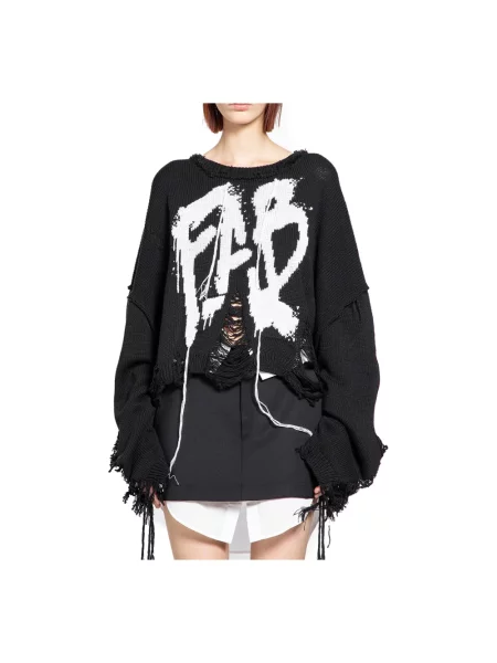 Dzianinowy sweter Ssheena z przetarciami