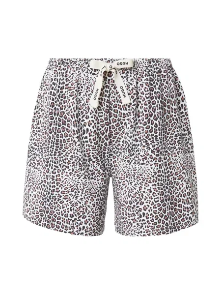 HUGO Pantaloni de pijama bej deschis / maro deschis negru