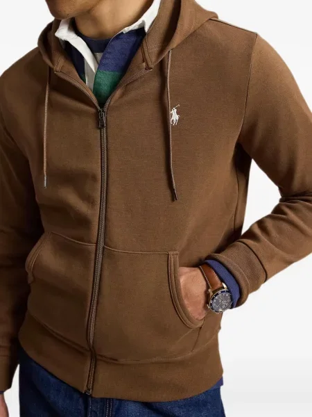 Scurt șapcă Polo Ralph Lauren cu broderie din jerseu maro