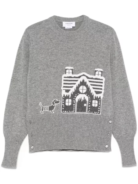 Pulover Thom Browne de lână gri