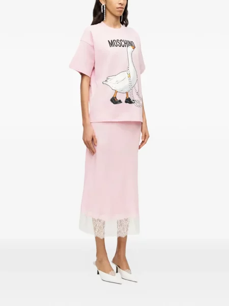 Tricou Moschino cu imagine roz