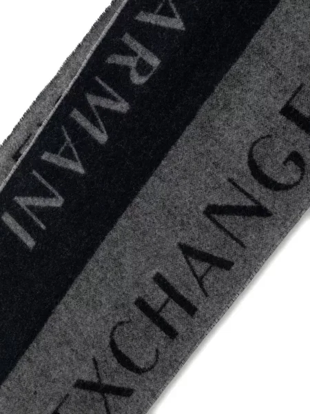Fular Armani Exchange cu autograf negru