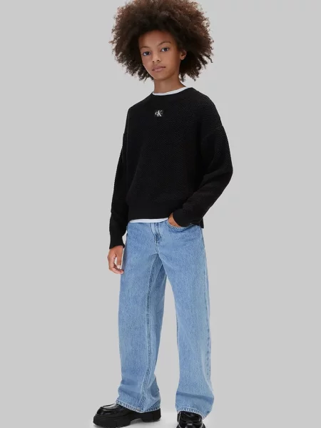 Calvin Klein Jeans пуловер за деца от черно