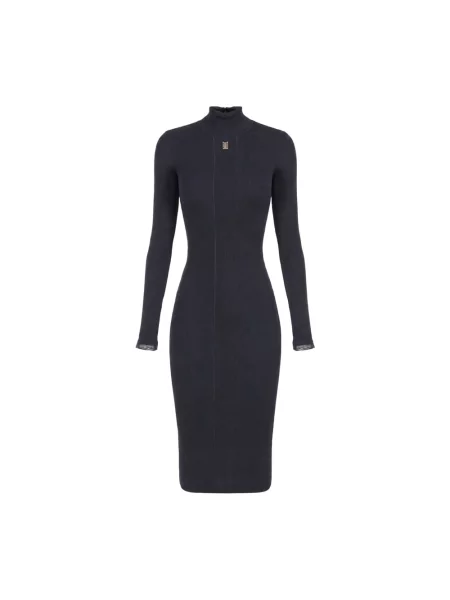 Sukienka midi Elisabetta Franchi z logo niebieska