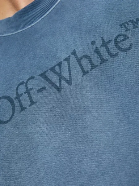 Lung hanorac Off-white cu autograf alb