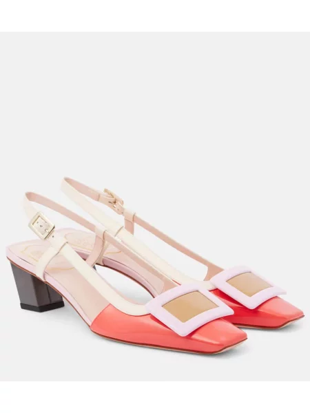 Pantofi cu toc Roger Vivier din piele de lac slingback