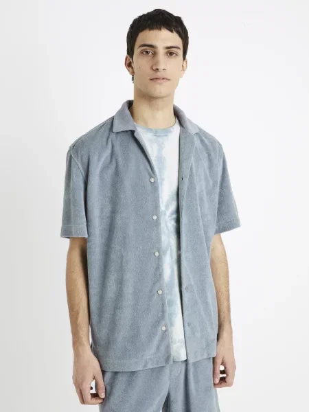 Cămașă Celio din material terry gri