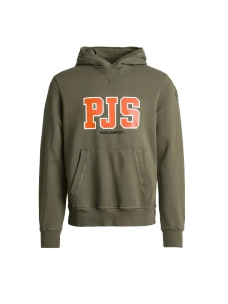 Bluza z kapturem Parajumpers z kapturem z nadrukiem zielona