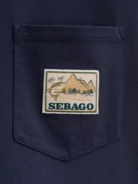 Μπλούζα Sebago τσέπες patch με αυτόγραφο μπλε