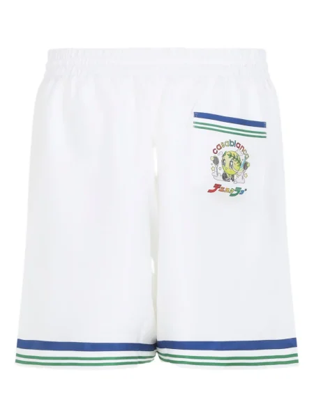 Pantaloni scurți Casablanca de mătase alb