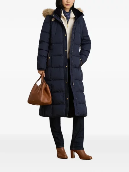 Palton Lauren Ralph Lauren cu glugă albastru