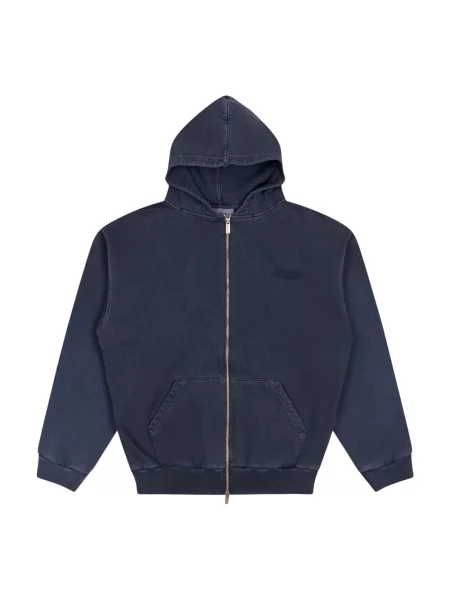 Bluza z kapturem Bram's Fruit z przetarciami niebieska