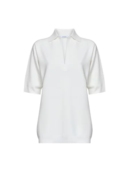 Lniany długi top Max Mara biały