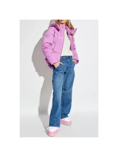 Parka Woolrich ze stretchu fioletowa