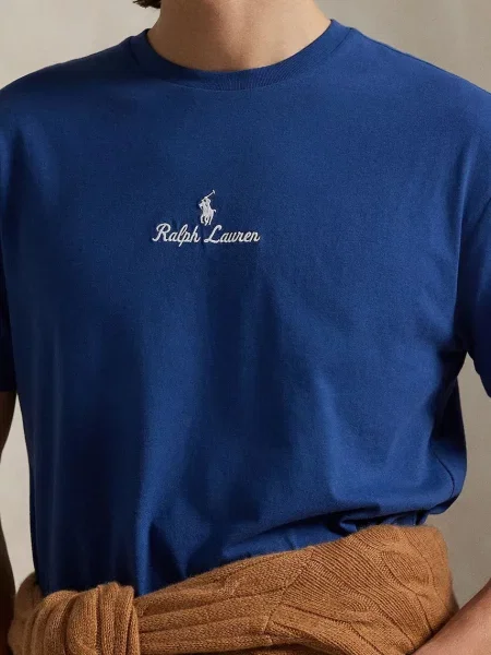 Футболка Polo Ralph Lauren с аппликацией синяя