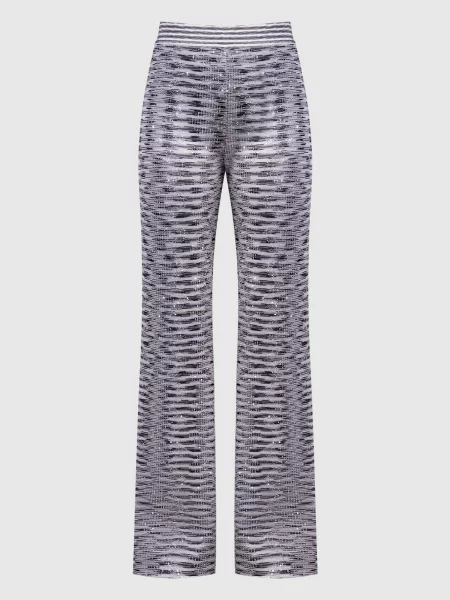 Брюки Missoni с пайетками в полоску белые
