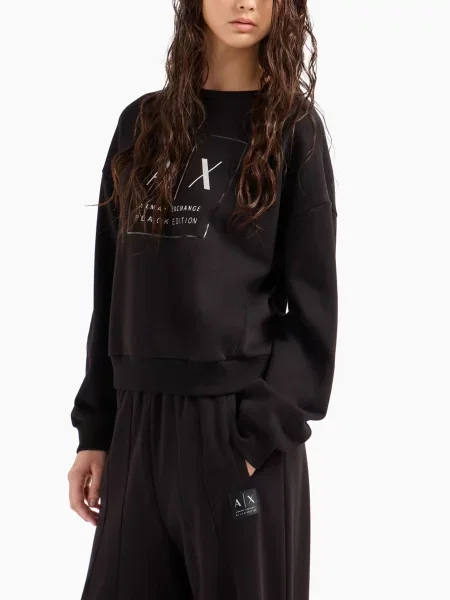 Світшот Armani Exchange Black Edition бавовна/поліестер чорний