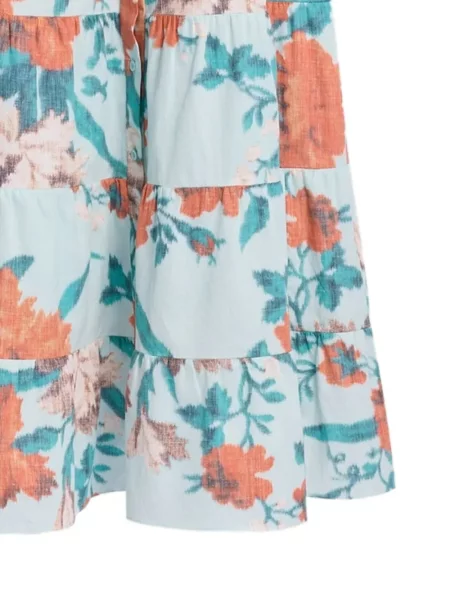 Rochie Erdem cu model floral cu imagine albastru