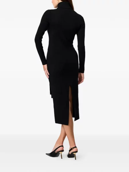 Pulover cu guler înalt rochie Toccin cu legături de costum negru