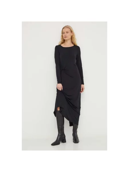 Bruuns Bazaar sukienka maxi dopasowana czarny