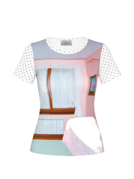 Tricou Ashley Williams cu buline cu imagine alb