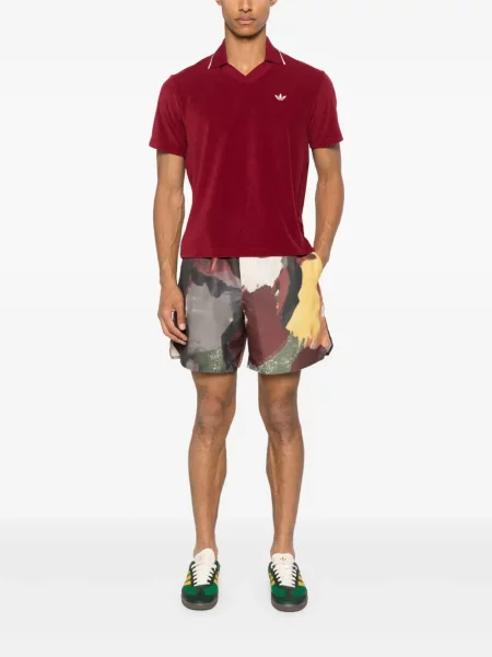 Pruhované tenisky Adidas s potiskem červené