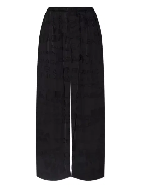 Pantaloni Balenciaga evazate cu autograf negru