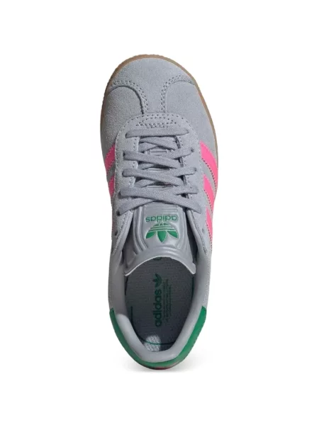 Sneakerși Adidas Gazelle cu dungi cu autograf gri