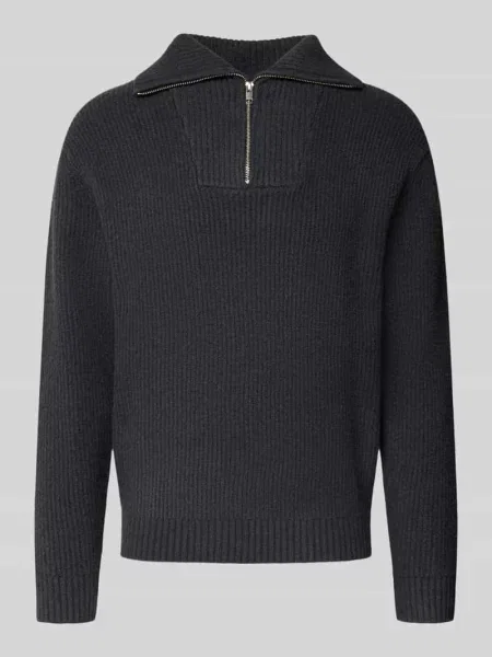 Sweter z dzianiny o kroju oversized z domieszką bawełny Lindbergh czarny
