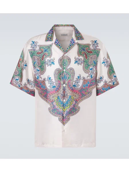 Hedvábná košile Etro s paisley potiskem