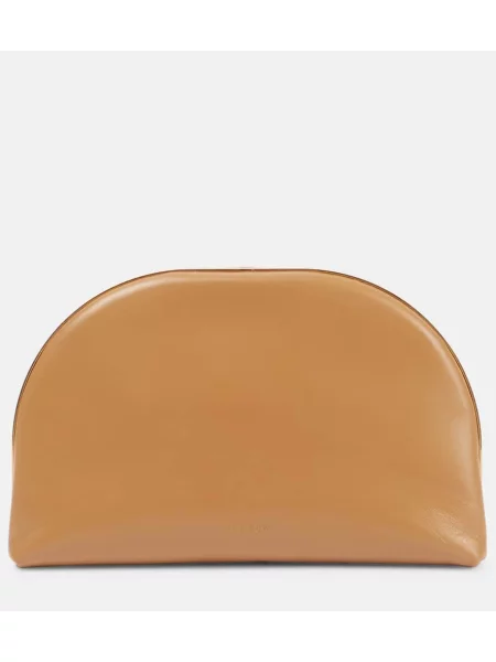 Geantă plic The Row din piele maro