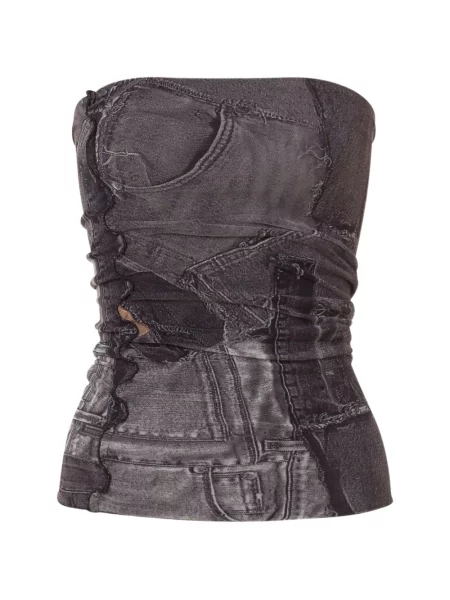 Top Love Moschino plasă gri