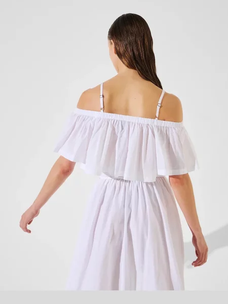 Топ Karl Lagerfeld оголоне плече білий