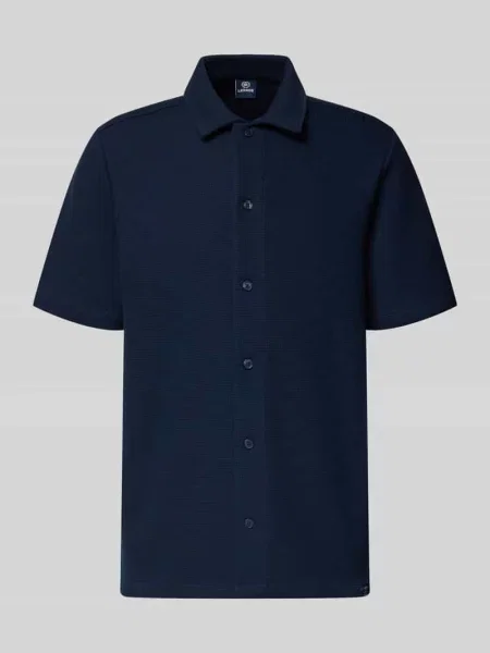 Koszula casualowa o kroju regular fit z kołnierzykiem polo i fakturowanym wzorem Lerros