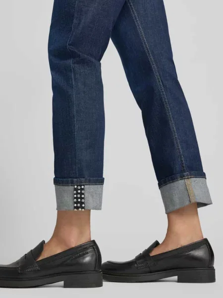 Jeansy o kroju slim fit z mieszanka bawełny model Cira Glow' Angels niebieskie
