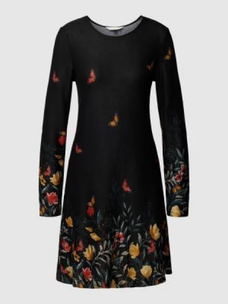 Sukienka mini z okrągłym dekoltem Apricot czarna