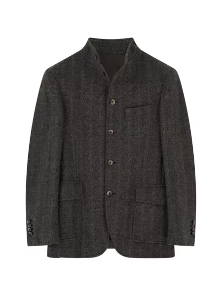 Sacou Boggi Milano de lână cu model herringbone gri