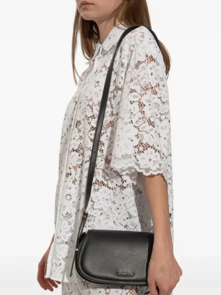 Кожена кожена чанта Michael Michael Kors кафяво