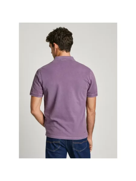 Koszulka polo Pepe Jeans fioletowa