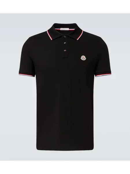 Polo Moncler din jerseu negru